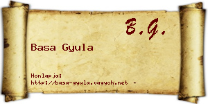 Basa Gyula névjegykártya